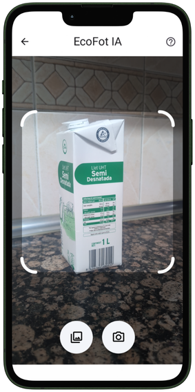 EcoFot IA analizando un residuo con la cámara