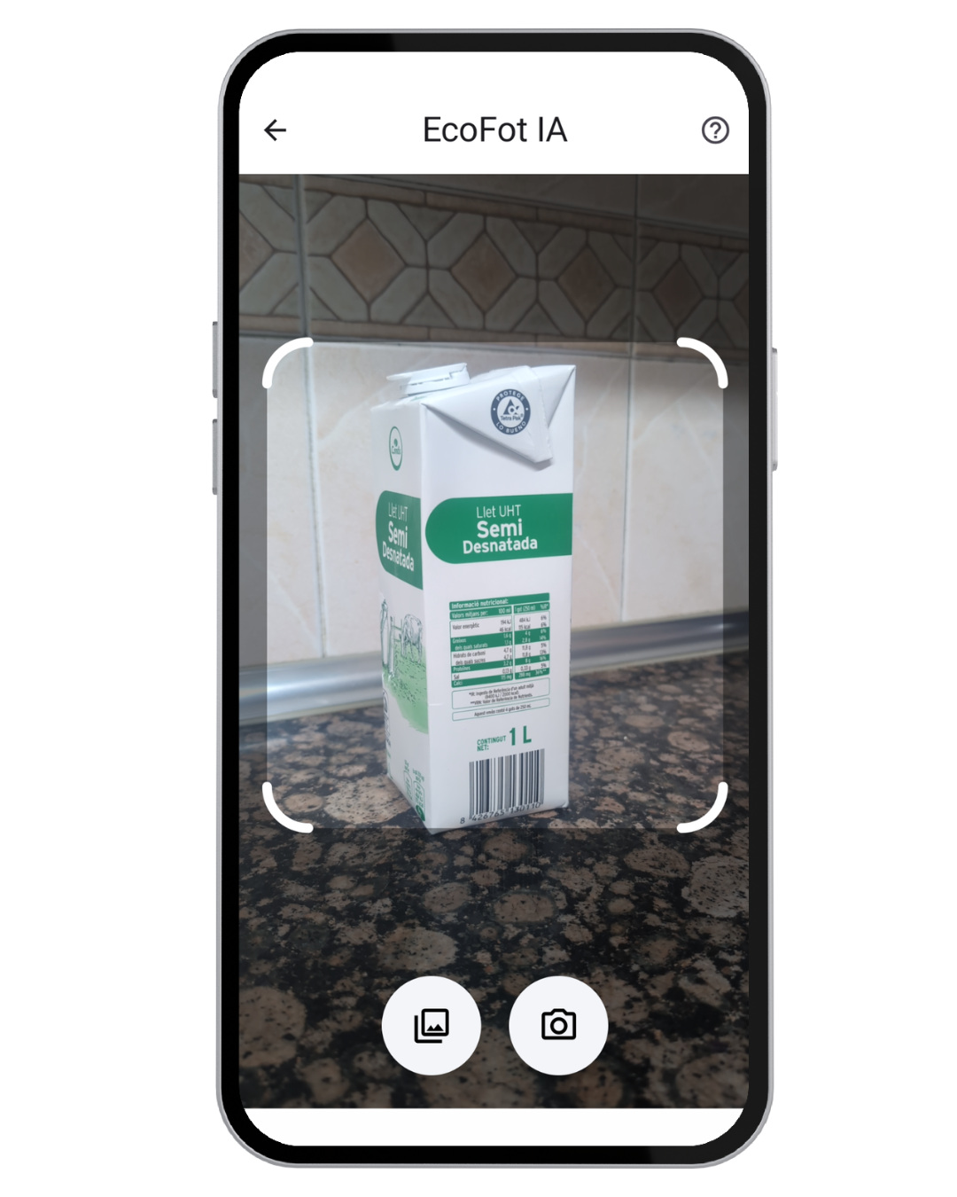EcoFot IA a analisar um resíduo com a câmara