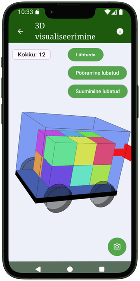 VolumTransporti 3D koormuse visualiseerimine
