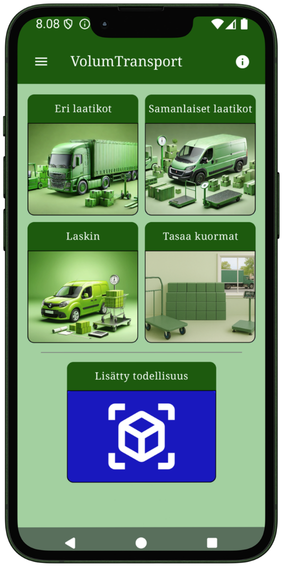 VolumTransportin päänäyttö