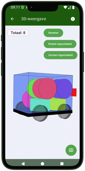 3D-ladingsvisualisatie in VolumTransport