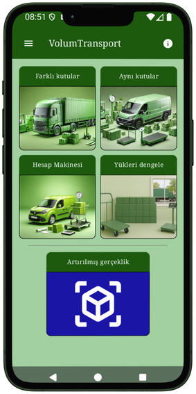 VolumTransport ana ekranı